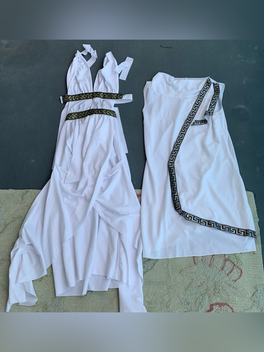 Couples Roman & Greek Costume Set Women's Spartan Queen Dress & Men's Classic To